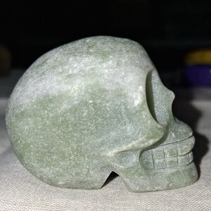 Green Jade Skull Sculpture